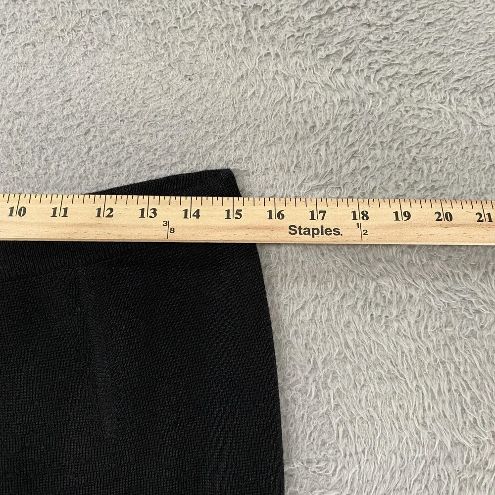 Eileen Fisher Skirt Womens Petite Medium‎ Black Merino Wool Pencil Knee Length